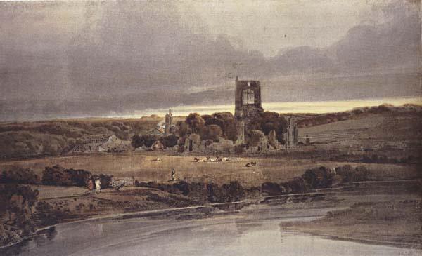 Thomas Girtin Kirkstall Abbey,Yorkshire-Evening (mk47) France oil painting art
